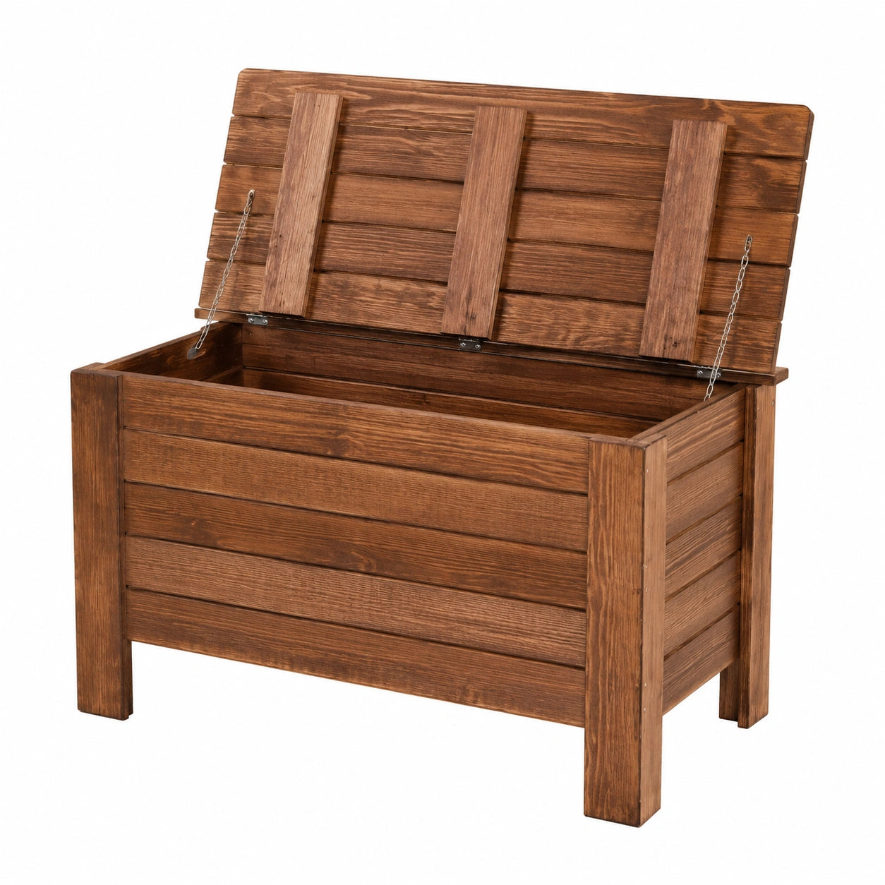 Kiefernholz Garten-Aufbewahrungsbox 166L Braun