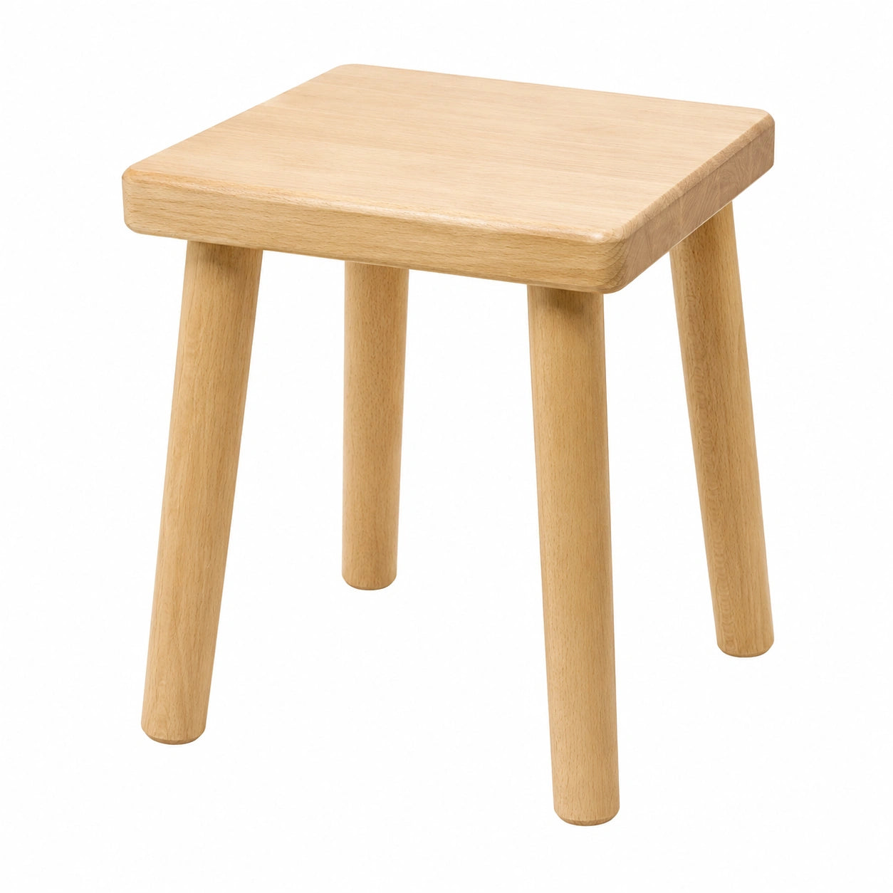 Massiver Kinderhocker aus lackierter Buche, 25x25x30 cm