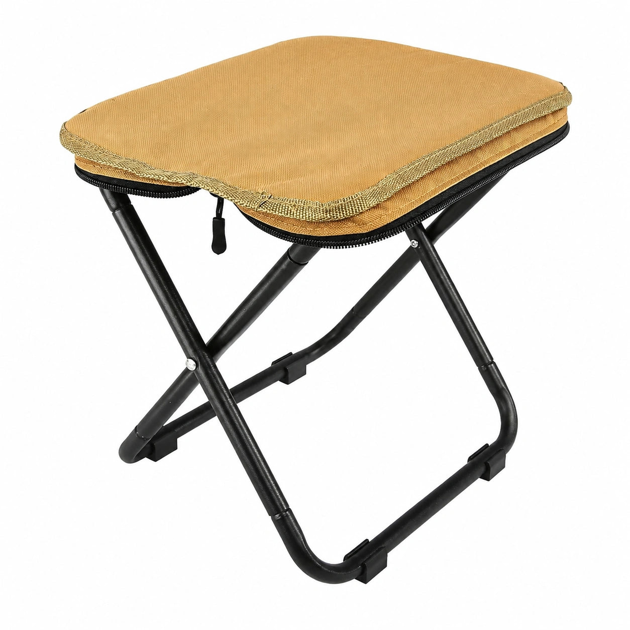 Leichter Faltbarer Campinghocker mit Aufbewahrungstasche, Ideal für Outdoor-Aktivitäten wie Wandern, Angeln und Grillen, Höhe 28,5 cm, Farbe: Khaki