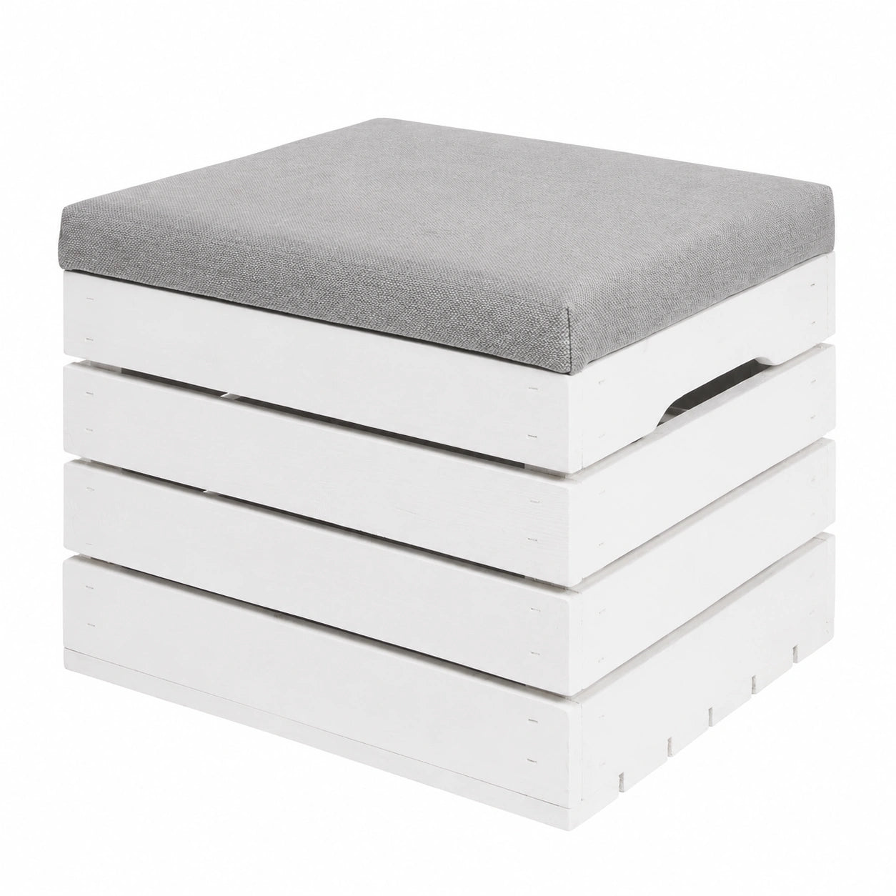 POLWOOD 2-in-1 Sitzbank und Aufbewahrungstruhe mit Polsterung - Holz Sitzhocker mit Stauraum, Klappbar (50 x 40 x 35 cm)