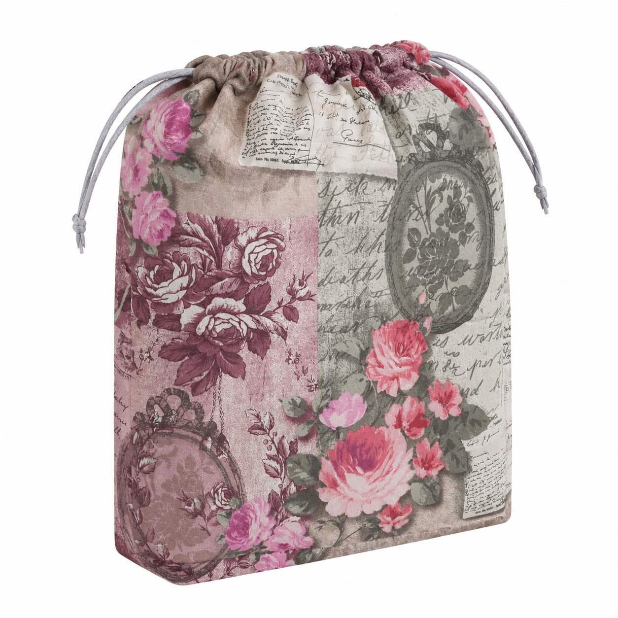 KETTtex Blütenmuster Fußhocker-Auflage Rosa-Grau 50x50x6 cm