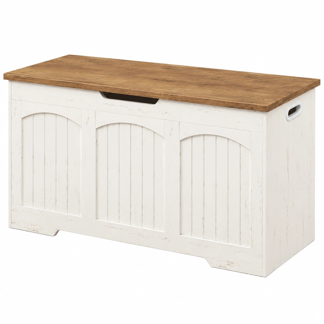 Vielseitige Schuhbank mit Stauraum und stabilen Scharnieren, ideal für Flur oder Wohnzimmer, 100x40x48 cm, Weiß/Braun