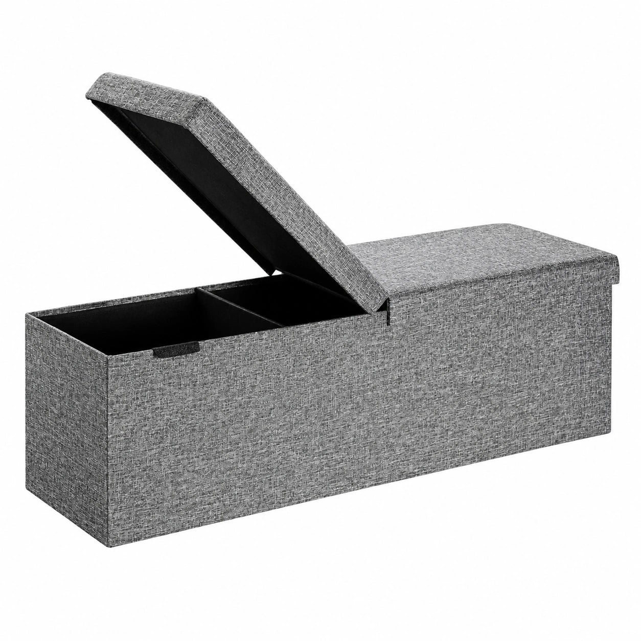Casaria Sitzbank mit Stauraum, Dunkelgrau - Faltbar, 115 x 40 x 40 cm, 130L Volumen, bis 300 kg belastbar, mit Polsterung, Leinenoptik - Aufbewahrungsbox mit Deckel, Sitztruhe