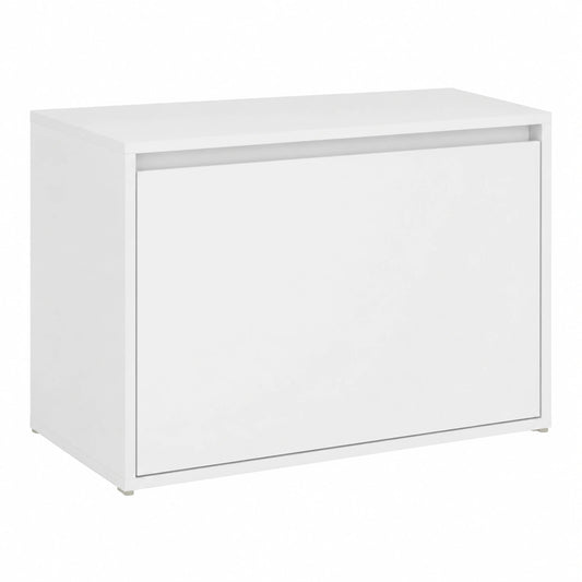 Tomostar Holz-Aufbewahrungsbank mit Sitzfunktion, 80 x 40 x 45 cm, Weiß
