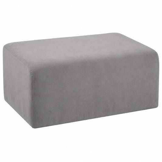 Elastischer Hockerbezug Beige/Grau für Fußhocker - Rechteckig/Quadratisch, Größe 60-70cm