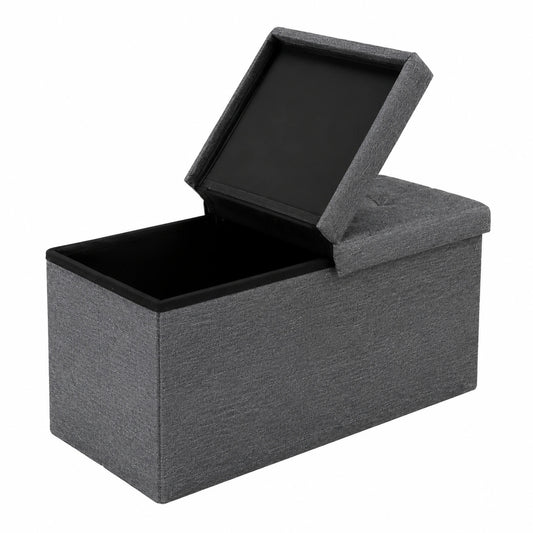 Zedelmaier Faltbare Sitzbank mit Stauraum, 300 kg Belastbarkeit, Klappdeckel, Dunkelgrau 76x38x38 cm