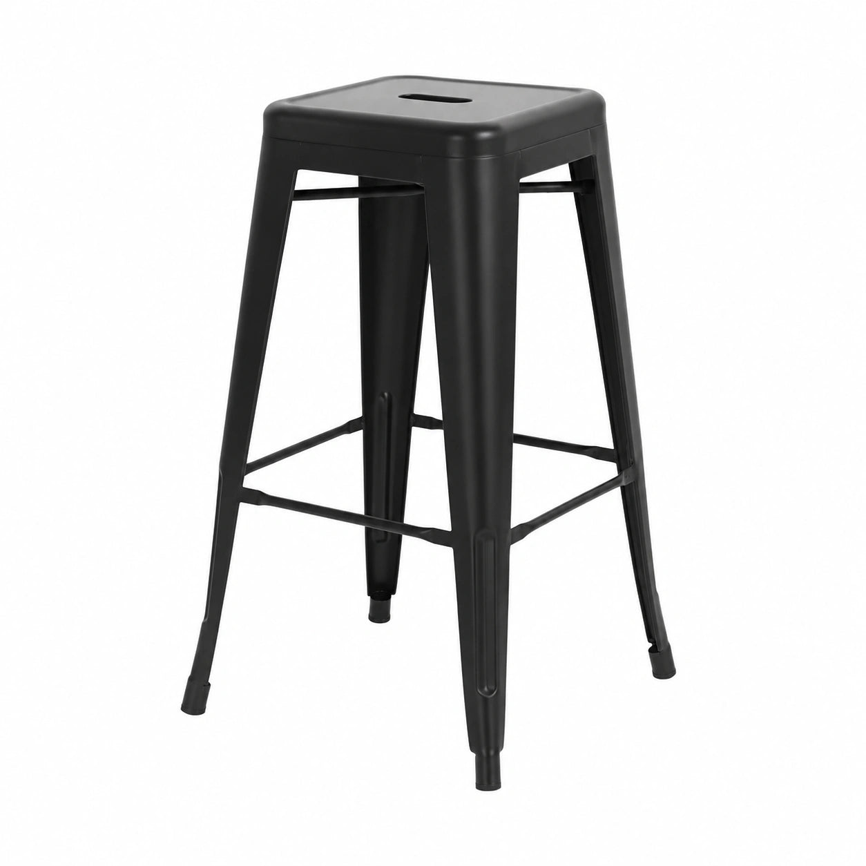 4er-Set Barhocker aus schwarzem Metall, 66 cm, für 90 cm Tischhöhe