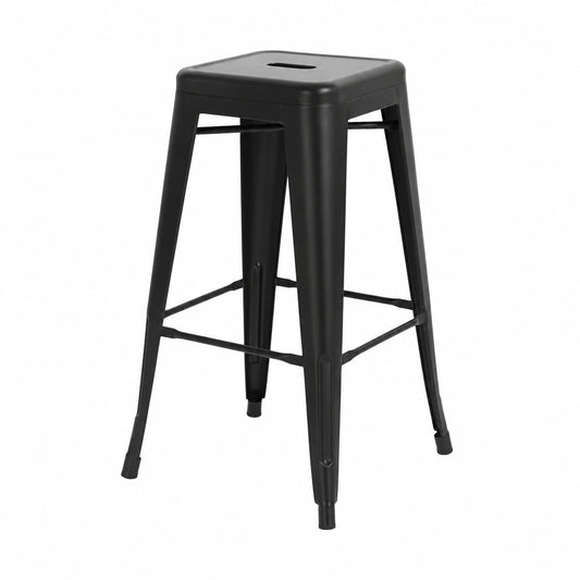 4er-Set Barhocker aus schwarzem Metall, 66 cm, für 90 cm Tischhöhe