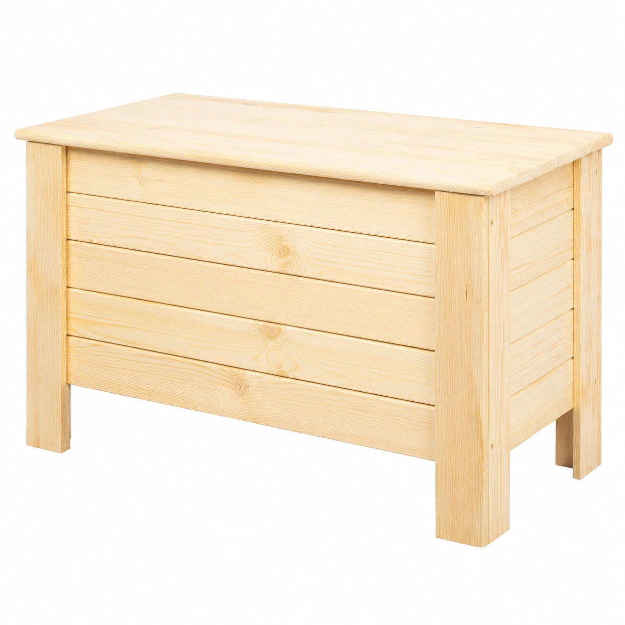 Garten-Aufbewahrungsbox aus massivem Kiefernholz, 80x52x40 cm, Naturfarbe, 166 l