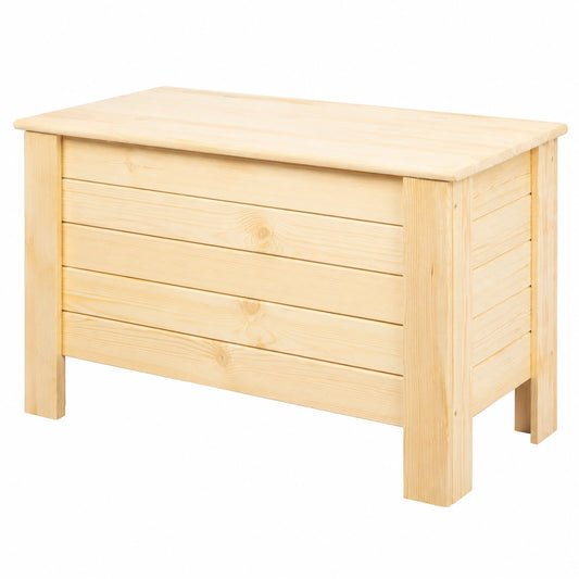 Garten-Aufbewahrungsbox aus massivem Kiefernholz, 80x52x40 cm, Naturfarbe, 166 l