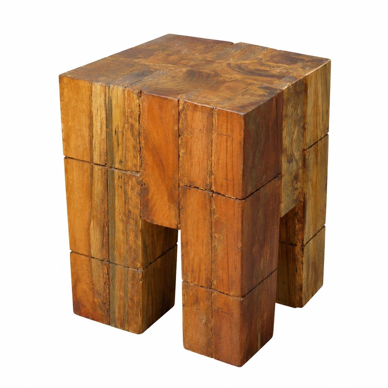GURU SHOP Stabiler Holzhocker - Design 11, Maße 40x28x28 cm