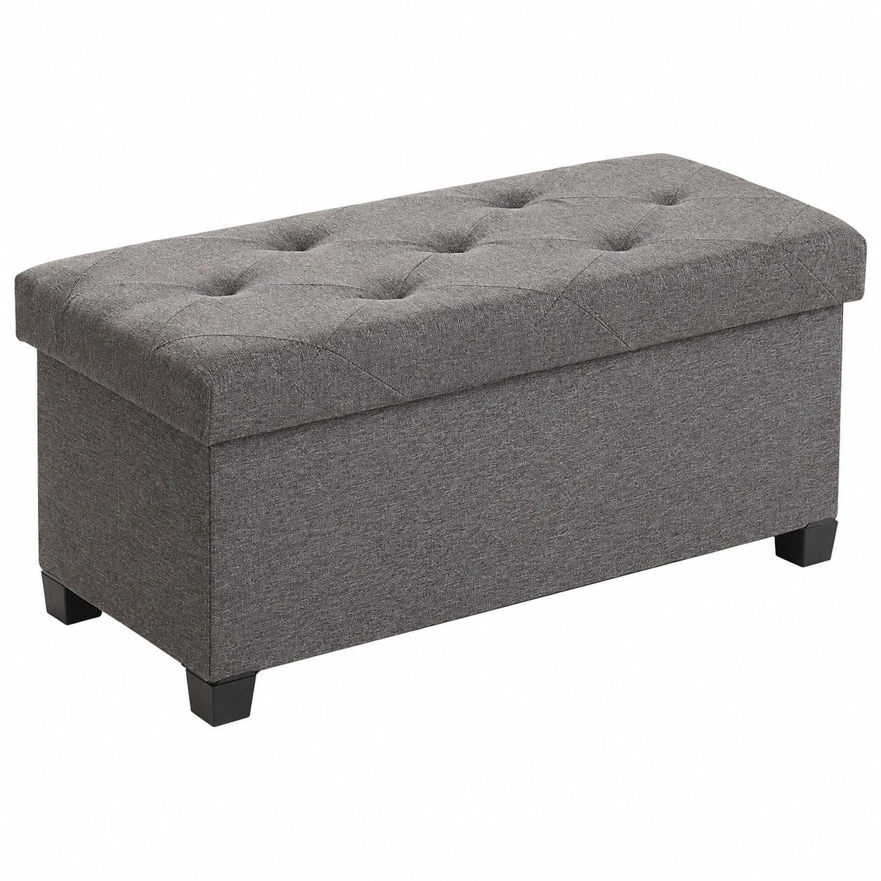 Elegante Sitzbank mit Stauraum, Klappbare Truhe bis 300 kg, Dunkelgrau