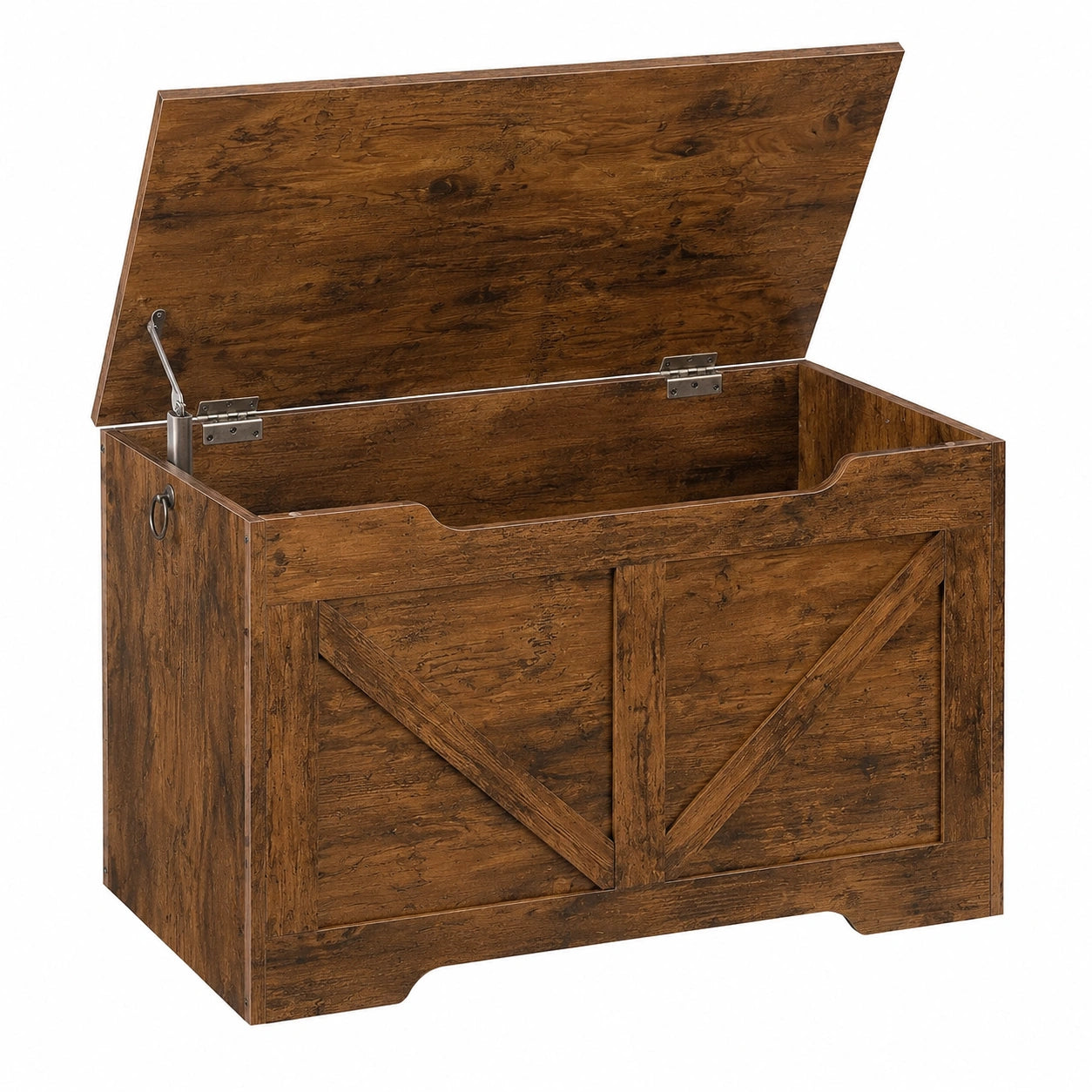 HOOBRO Sitztruhe mit Stauraum, Spielzeugkiste mit Deckel, Truhenbank für Kinderzimmer, Flur oder Wohnzimmer, Dunkelbraun, 75 cm