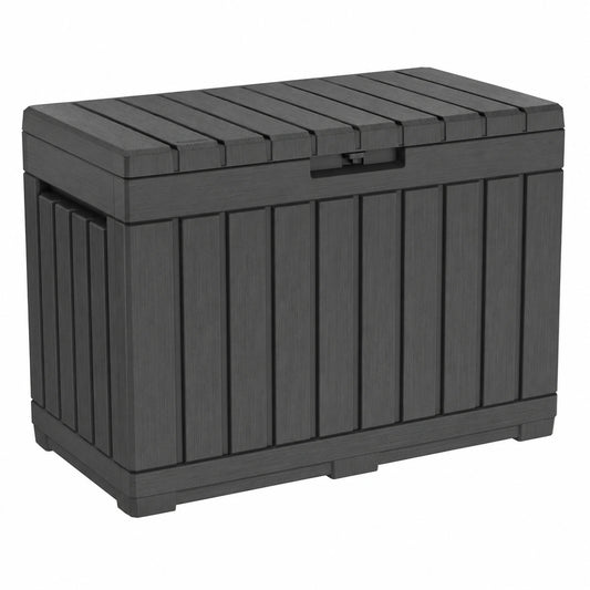 Koll Living Kentwood Gartentruhe 190L Anthrazit - Wasserdicht & Belüftet für Kissen, Werkzeuge & Spielzeug