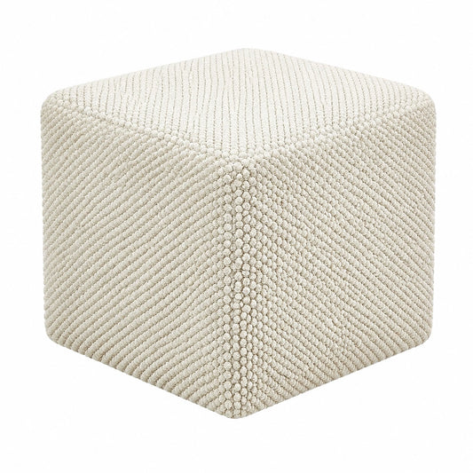 Quadratischer Sitzpouf aus Baumwolle in Beige 45x45x45 cm Joara